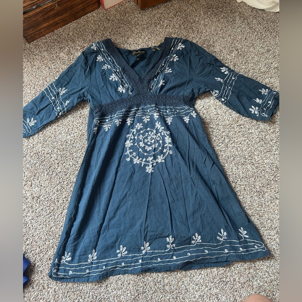 Beach By Exist Navy Blue, beachy and flowy suimsuit coverup
